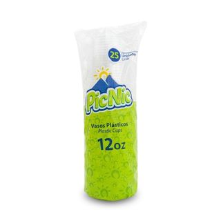 Vaso Plástico Picnic 12 oz. 25 un.