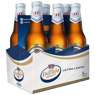 Dorada Draft Cerveza Ultra Ligera Dorada Draft 6 Pack Botella 350 ml. 6 x 350.00 ml