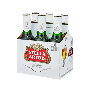 Cerveza Stella Artois 6 Pack Botella 350 ml.