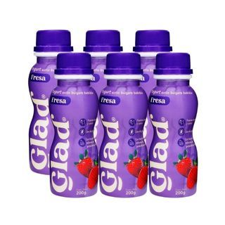 Glad Yogurt líquido fresa Glad 200 g 6 Pack 6.00 un