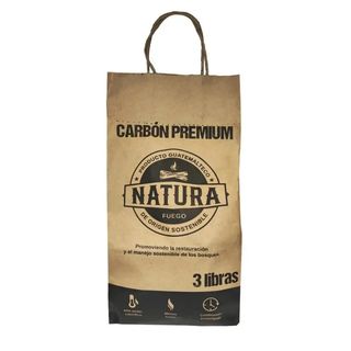 Carbón premium vegetal natura bolsa 3 libras