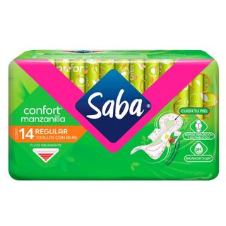 Saba Toalla Sanitaria Confort Regular Manzanilla Saba 14 un. 14.00 un