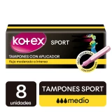 Kotex Tampones Con Aplicador Flujo Medio 8 un.