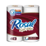 Rosal Papel higiénico Rosal vino tinto mediano doble hoja soft plus  4 und  2.00 uds
