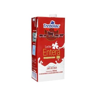 Leche Entera Tetrapack UHT Trebolac 950 ml.