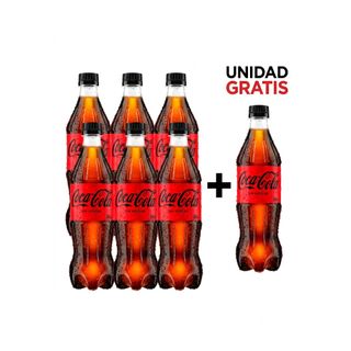 Coca Cola Coca Cola Zero Pet 600ml 6 Pack + 1 Gratis  7.00 Un