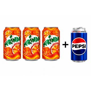 Mirinda Pack 3 Mirinda Lata 355ml + 1 Pepsi lata 355ml Gratis 355.00 ml