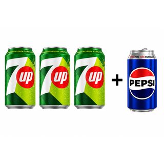 Seven Up Pack 3 Seven Up Lata 355ml + 1 Pepsi lata 355ml Gratis  355.00 ml