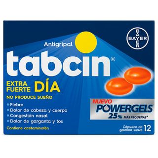 Tabcin Gel Extra Fuerte Día Powergels 12 un.