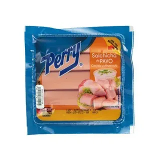 Salchicha Perry de pavo cocida y ahumada 454gr