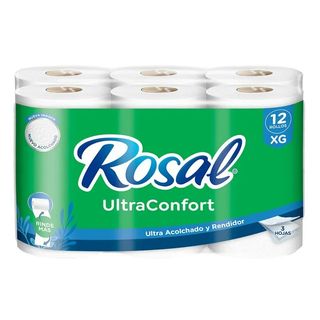 Papel Higiénico Rosal Plus Extra Grande Triple Hoja 12 un.