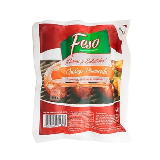 Chorizo Colorado Precocido Feso Paquete 454 gr.
