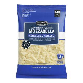 Queso mozzarella rallado member's selection 5 libras
