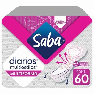 Saba Protectores Diarios Multiestilos Saba 60 un. 60.00 un