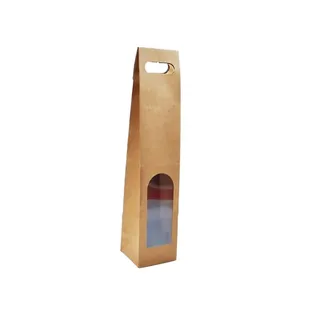 Star Bolsa Botella con Ventana Kraft 1 UN