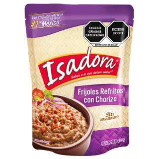 Frijol mexicano refrito con chorizo Isadora 430g