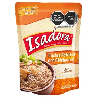 Frijol mexicano refrito con chicharrón Isadora 430g