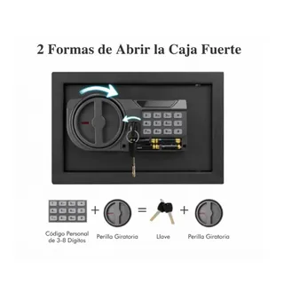 Caja de seguridad electrónica con cerradura de llave