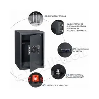 Caja de seguridad electrónica de sistema digital y llave