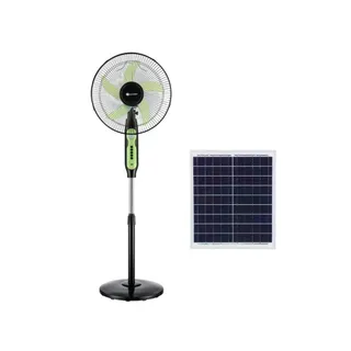 Ventilador de pedestal 16" eléctrico portátil de panel solar recargable con tres velocidades luz y d