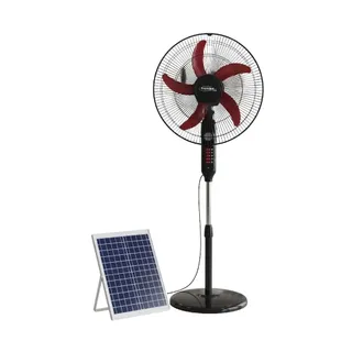 Ventilador de pedestal 18" eléctrico portátil de panel solar recargable con tres velocidades luz y d