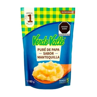 Pure de papa en hojuelas sabor mantequilla mexicano Verde Valle 80 gr