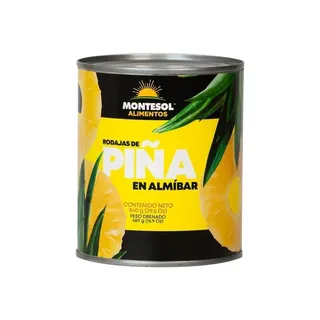 Piña Almíbar Rodajas Montesol 850gr
