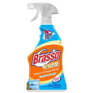 Limpia Vidrios y Superficies Brasso Gold 650 ml.