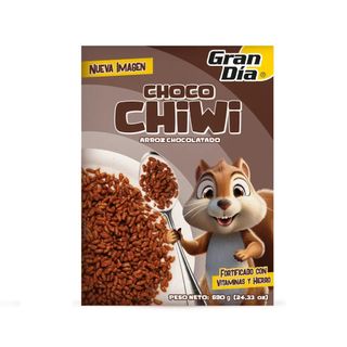 Cereal Choco Chiwi, Arroz Chocolatado Gran Día 690 gr.