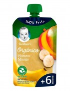 Gerber® Orgánico Colado Plátano Mango Alimento Infantil Pouch 100 g