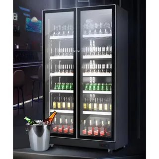 Refrigerador exhibidor vertical de 2 puertas de 24 pies cubicos