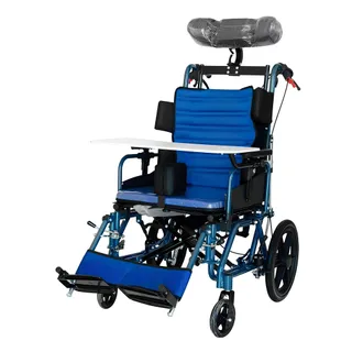 Silla de ruedas para cuadrapléjicos con mesa