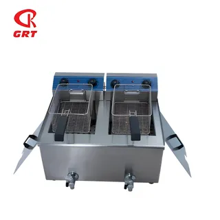 Freidora eléctrica de doble canasta con capacidad de 36 L
