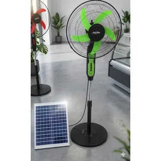 Ventilador de pedestal 16" eléctrico portátil de panel solar recargable con tres velocidades luz y d