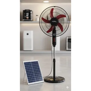 Ventilador de pedestal 18" eléctrico portátil de panel solar recargable con tres velocidades luz y d