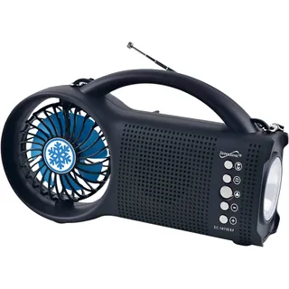 Radio ventilador con Bluetooth y energía solar
