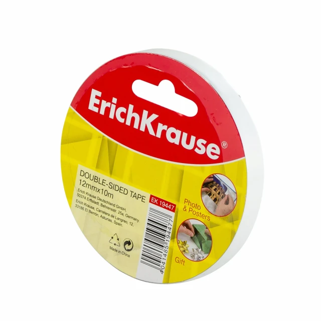 Erich Krause  CINTA ADHESIVA ERICH KRAUSE 19447 DOBLE ADHESIVO 12MM X 10M (288) 0.00 un