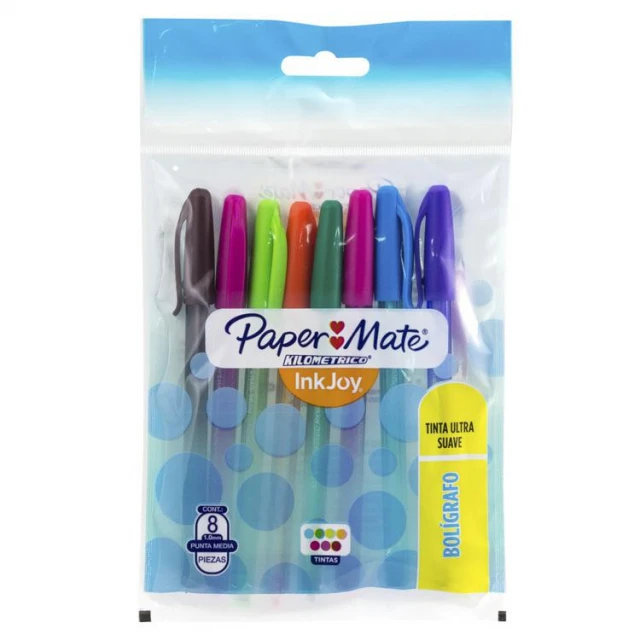 Paper Mate Paper Mate Kilometrico set de 8 lapiceros varios colores punto medio 0.00 un